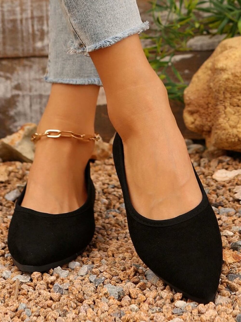 Laobeijingbuxie Black Low Wedge Comfort Loafer Slip On Shoes SZ 10.5